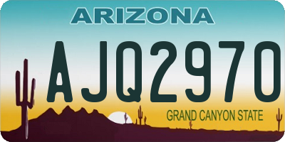 AZ license plate AJQ2970