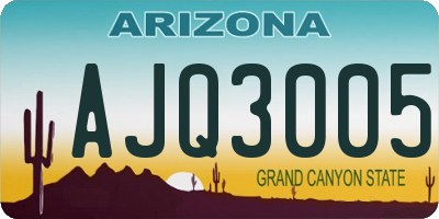 AZ license plate AJQ3005