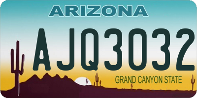 AZ license plate AJQ3032