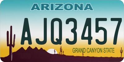 AZ license plate AJQ3457