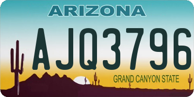 AZ license plate AJQ3796