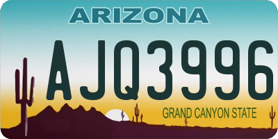 AZ license plate AJQ3996