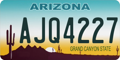 AZ license plate AJQ4227