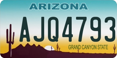 AZ license plate AJQ4793