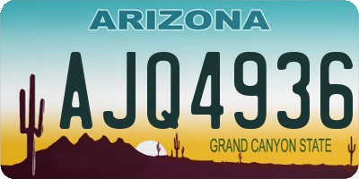 AZ license plate AJQ4936
