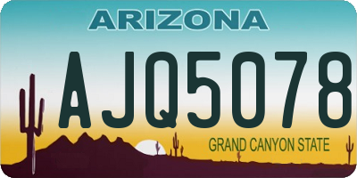 AZ license plate AJQ5078