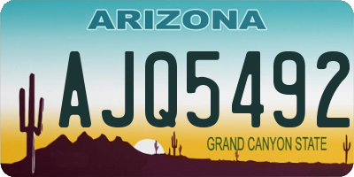 AZ license plate AJQ5492