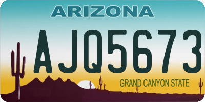 AZ license plate AJQ5673