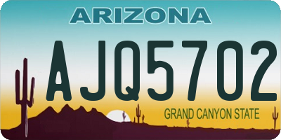 AZ license plate AJQ5702
