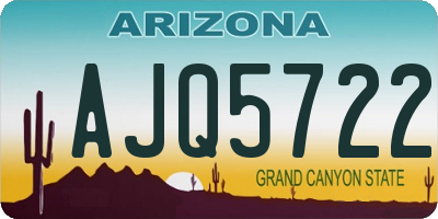 AZ license plate AJQ5722