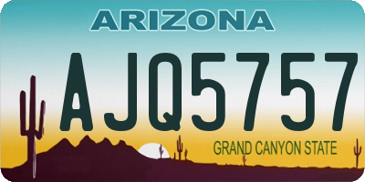 AZ license plate AJQ5757