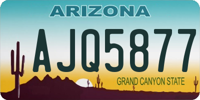 AZ license plate AJQ5877