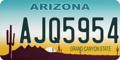 AZ license plate AJQ5954