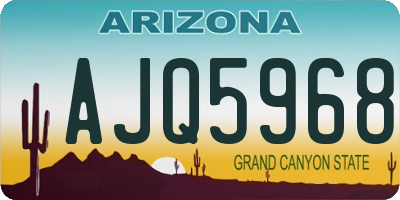 AZ license plate AJQ5968