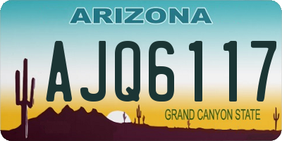 AZ license plate AJQ6117