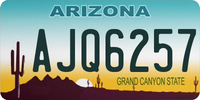 AZ license plate AJQ6257