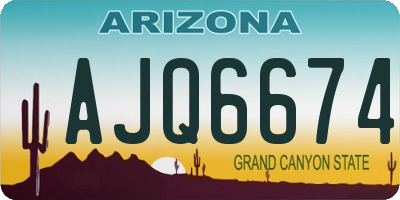 AZ license plate AJQ6674