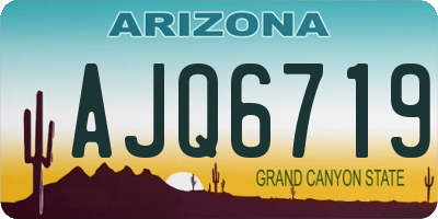 AZ license plate AJQ6719