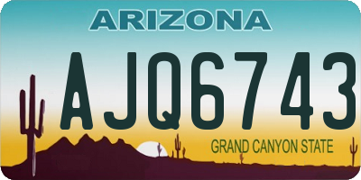 AZ license plate AJQ6743