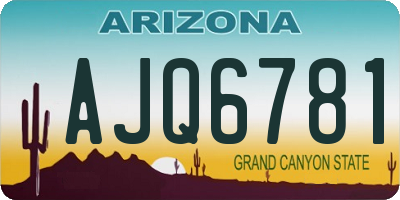 AZ license plate AJQ6781