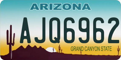 AZ license plate AJQ6962