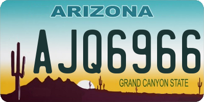 AZ license plate AJQ6966