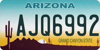 AZ license plate AJQ6992
