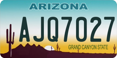AZ license plate AJQ7027