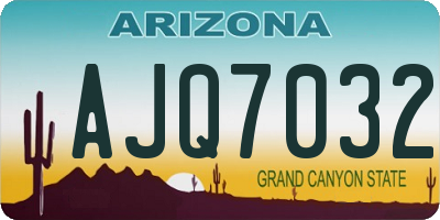 AZ license plate AJQ7032