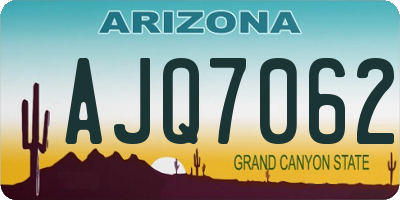 AZ license plate AJQ7062