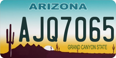 AZ license plate AJQ7065