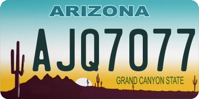 AZ license plate AJQ7077