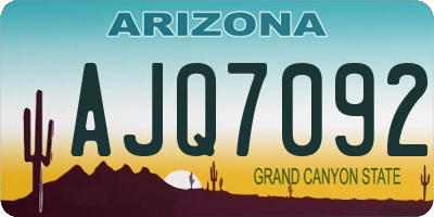 AZ license plate AJQ7092