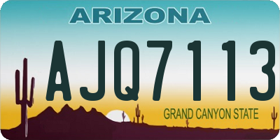 AZ license plate AJQ7113