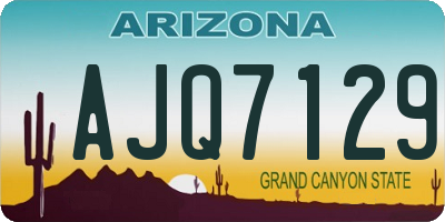 AZ license plate AJQ7129