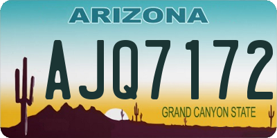AZ license plate AJQ7172