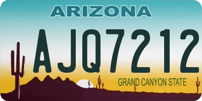 AZ license plate AJQ7212