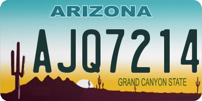 AZ license plate AJQ7214