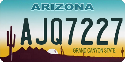 AZ license plate AJQ7227
