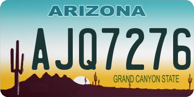 AZ license plate AJQ7276