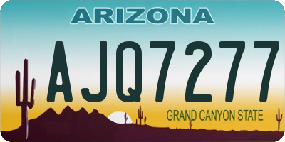 AZ license plate AJQ7277