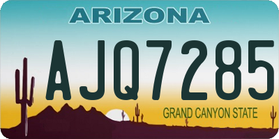 AZ license plate AJQ7285