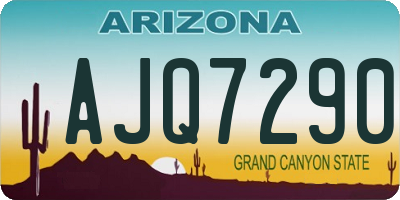 AZ license plate AJQ7290