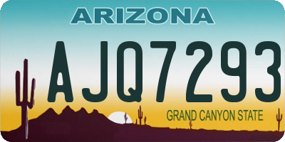 AZ license plate AJQ7293