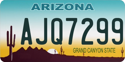 AZ license plate AJQ7299