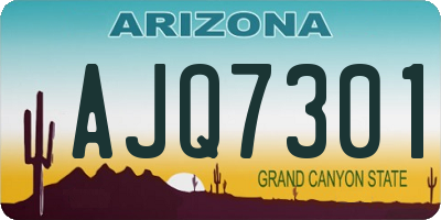 AZ license plate AJQ7301
