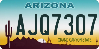 AZ license plate AJQ7307