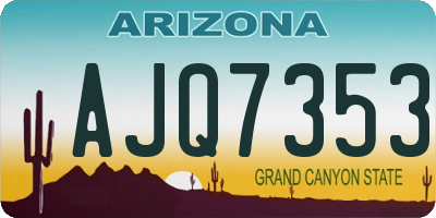 AZ license plate AJQ7353