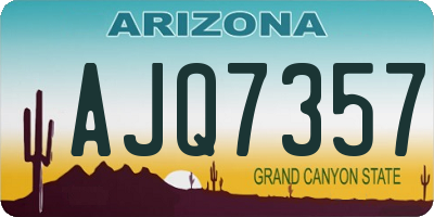 AZ license plate AJQ7357