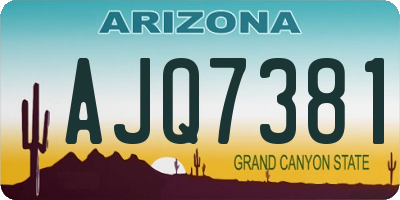 AZ license plate AJQ7381